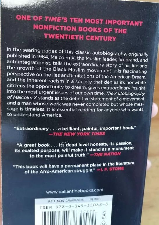 The Autobiography Of Malcom X as told to Alex Haley