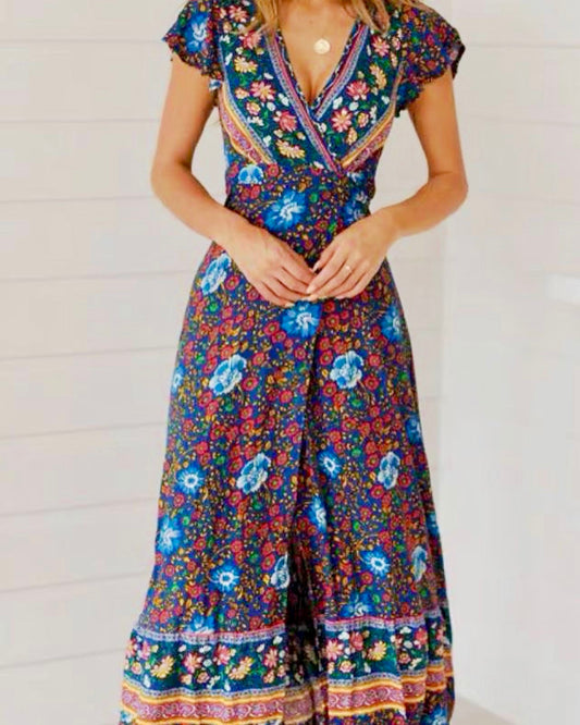 multi vivian law TIER WRAP DRESS, LONG, choose option