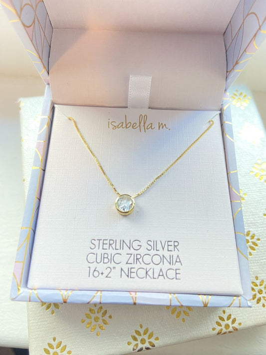 gold zirconia necklace
