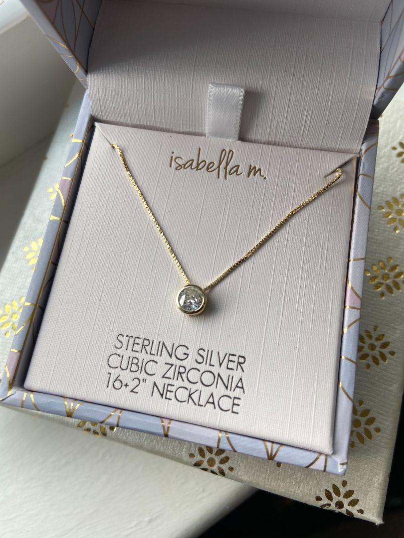 gold zirconia necklace