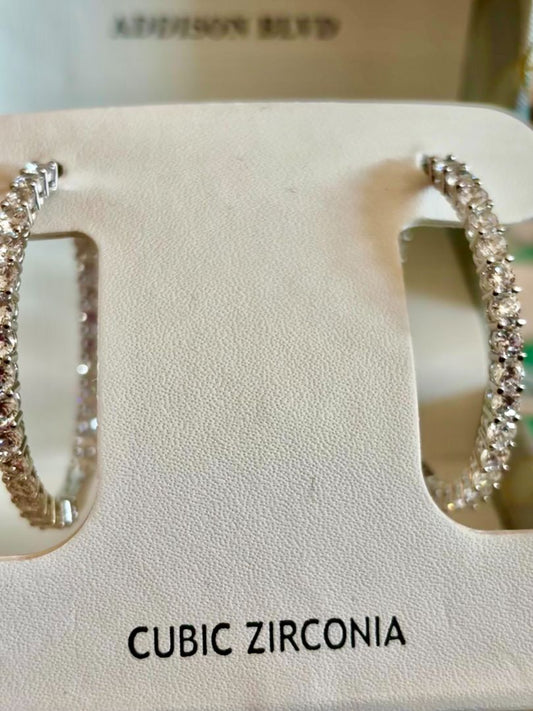 BR. Diamante all round hoop earrings