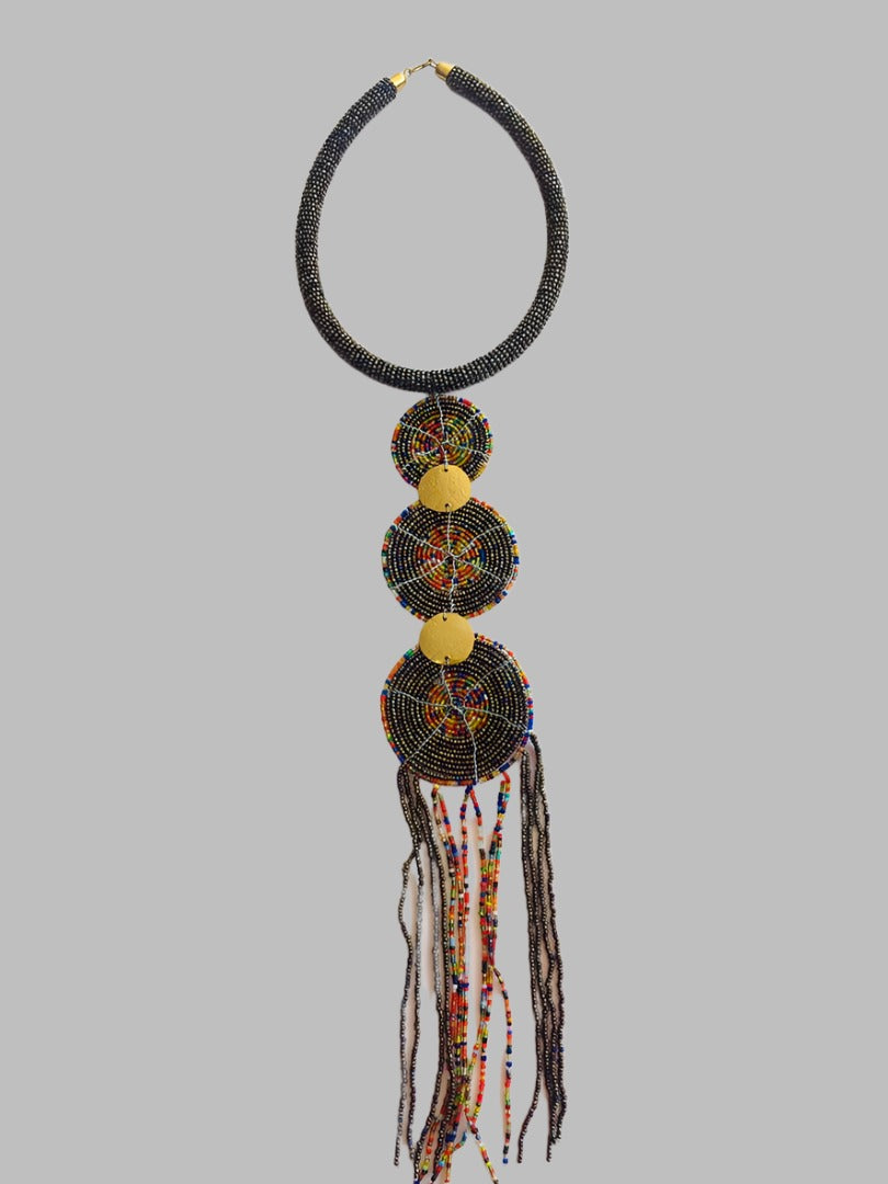 beaded choker tassel or disc