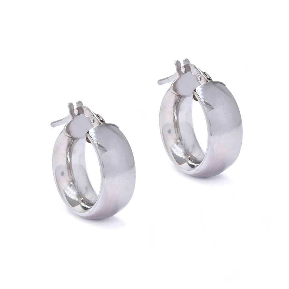 silver x snap huggie hoops, _+1.5cm
