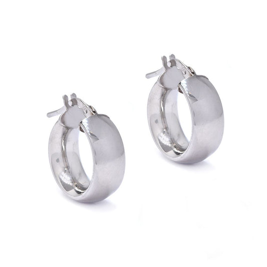 silver x snap huggie hoops, _+1.5cm