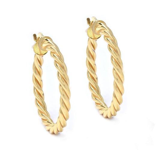 gold x italian silver gold plated twist hoops, +-3cm