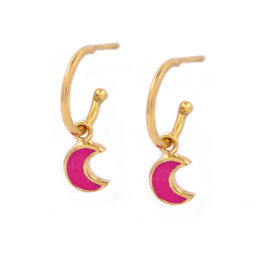 gold x italian half moon drop earrings, +-2cm to drop