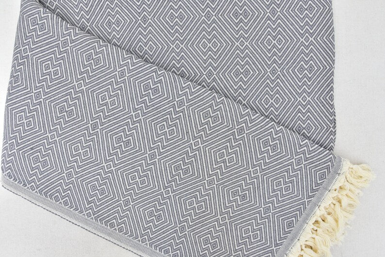 grey, cream  turkish beadspread, 200x240cm