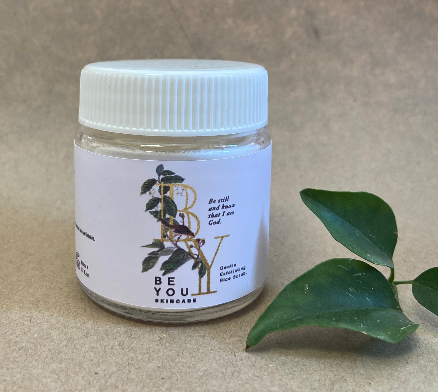 natural be you rice powder scrub, 50ml