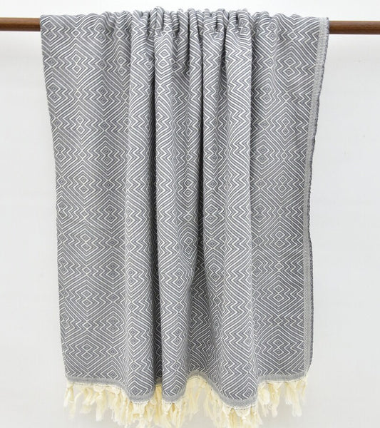 grey, cream turkish beadspread, 200x240cm