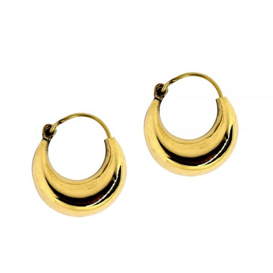 gold x hollow hoops brass, +-2cm