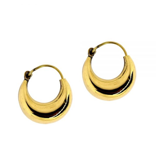 gold x hollow hoops brass, +-2cm