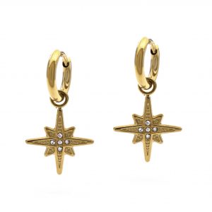 gold star charm huggies, +-2cm to drop