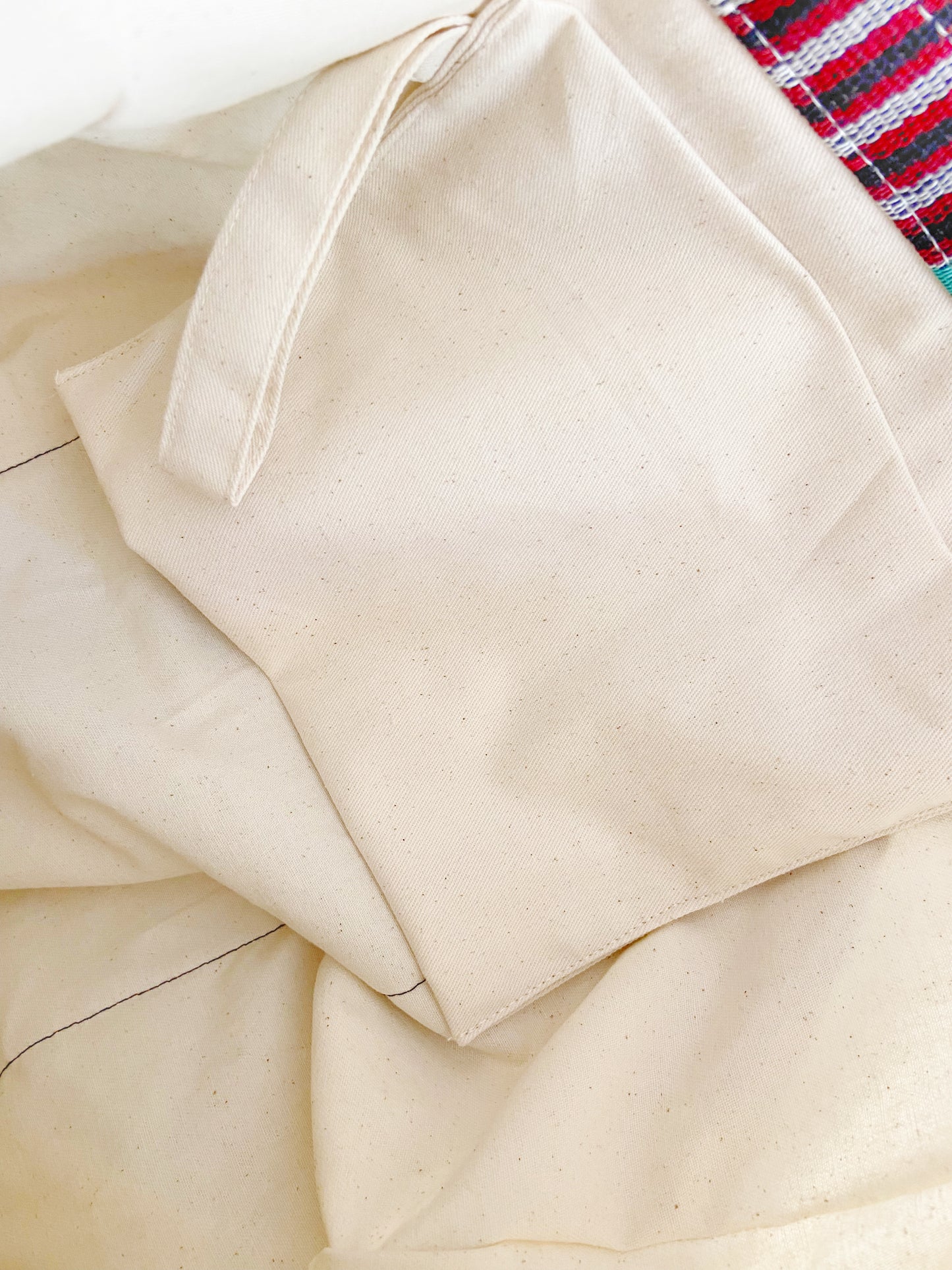 cream, black, orange alatu handmade asoke shopping totes, 43cm w x 46cm h x 13cm d