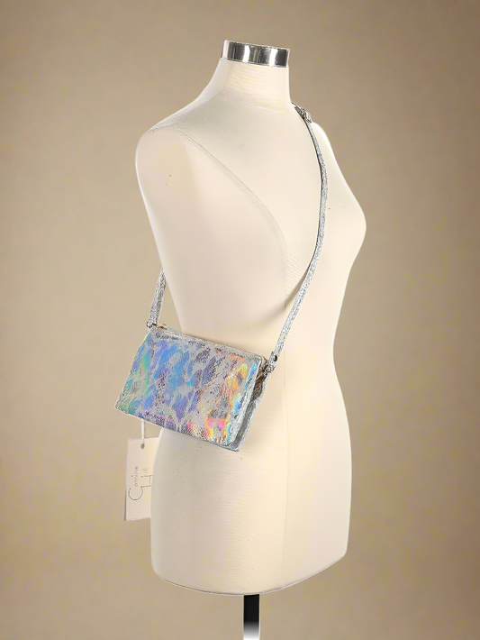 metallic animal print crossbody