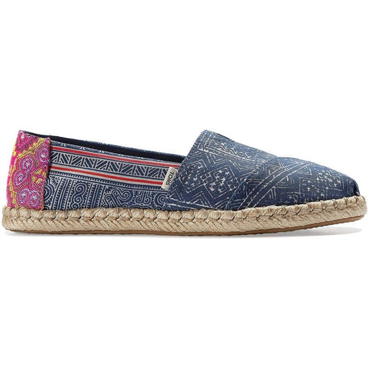 navy, fuschia, white toms printed loafer espadrilles, 4.5/37.5 May fit a 5