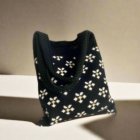 flower knit shoulder bag