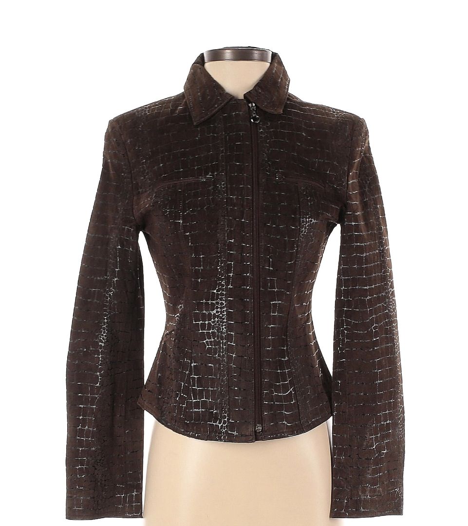 embossed croc look jacket