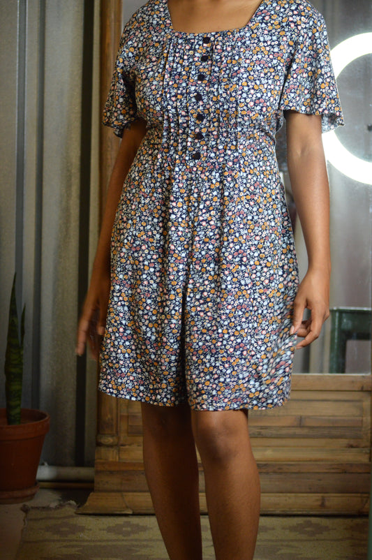 floral romper with buttons