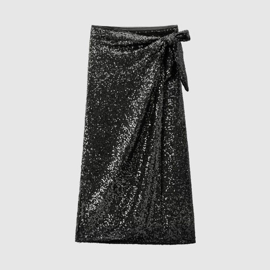 sequinned wrap skirt