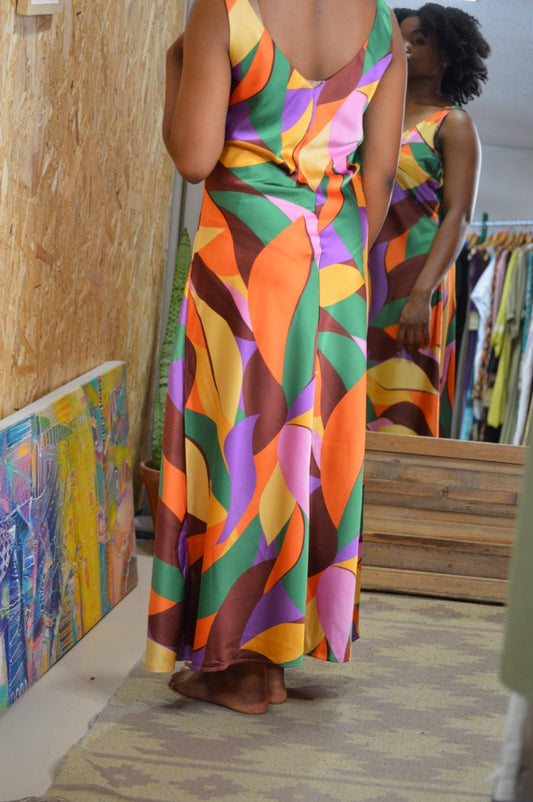 geo print ocassion dress