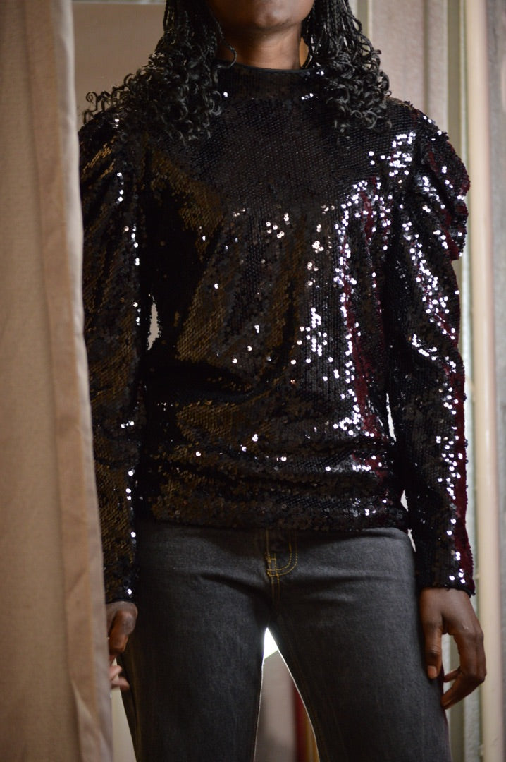 long sleeved sequin top