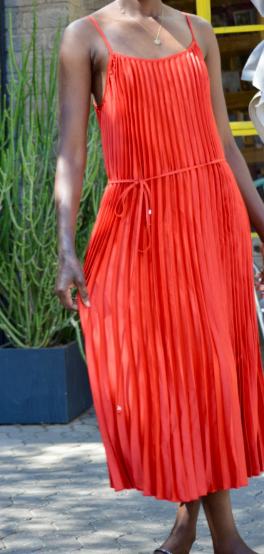 pleated occasion dress