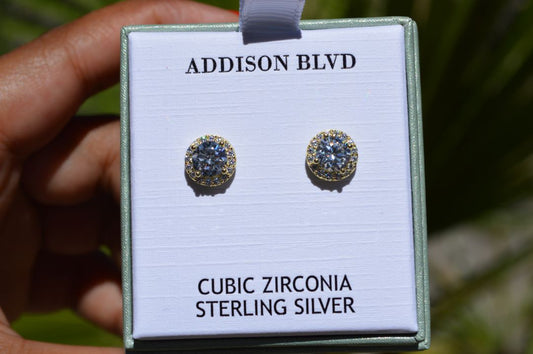 cubic zirconia stud earrings