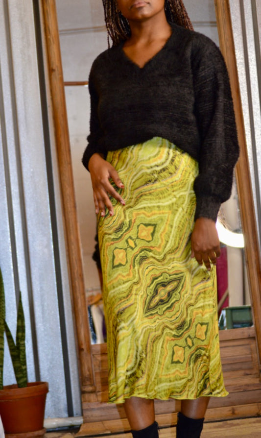 bias midi skirt