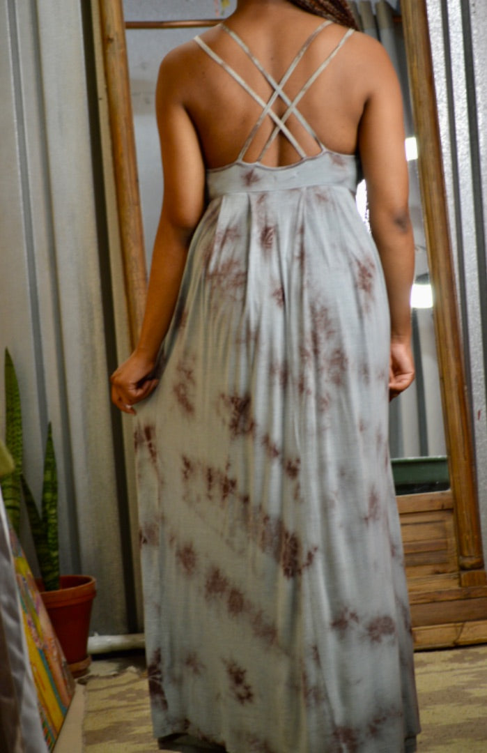 maxi tie dye dress