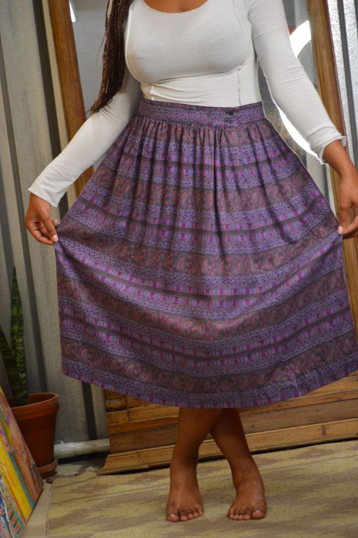 vintage paisley skirt