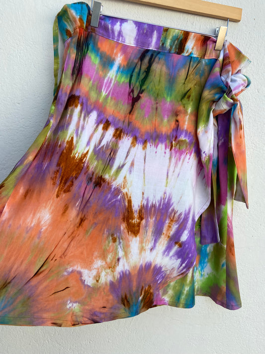 multi brights alatu sauki hand dyed rayon dye skirt, 18/42