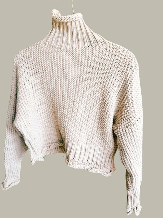 knit polo jumper cropped