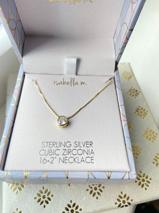 gold zirconia necklace