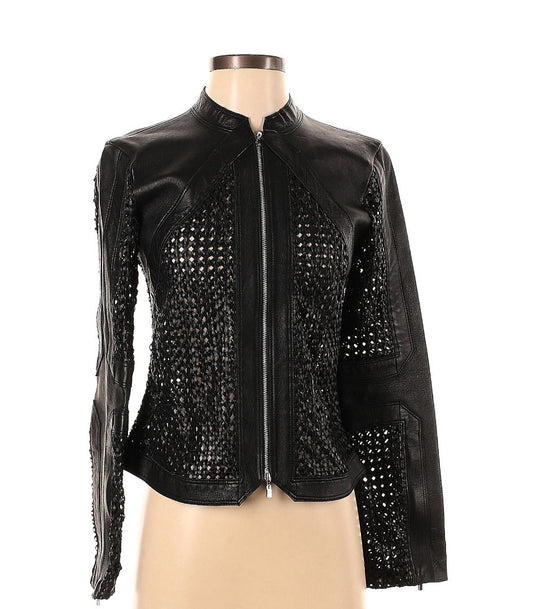 weave cut out jacket