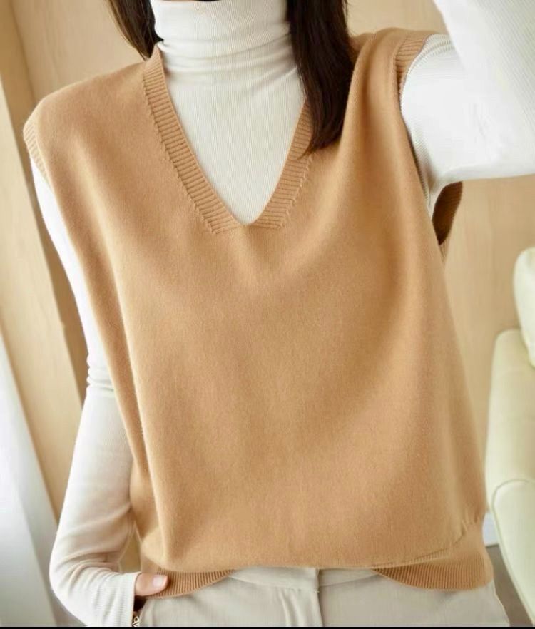 basic v neck knit pullover