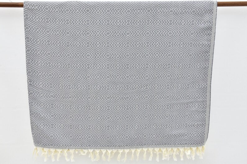 grey, cream  turkish beadspread, 200x240cm