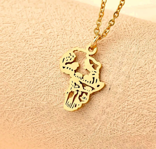 STL. Africa map necklace