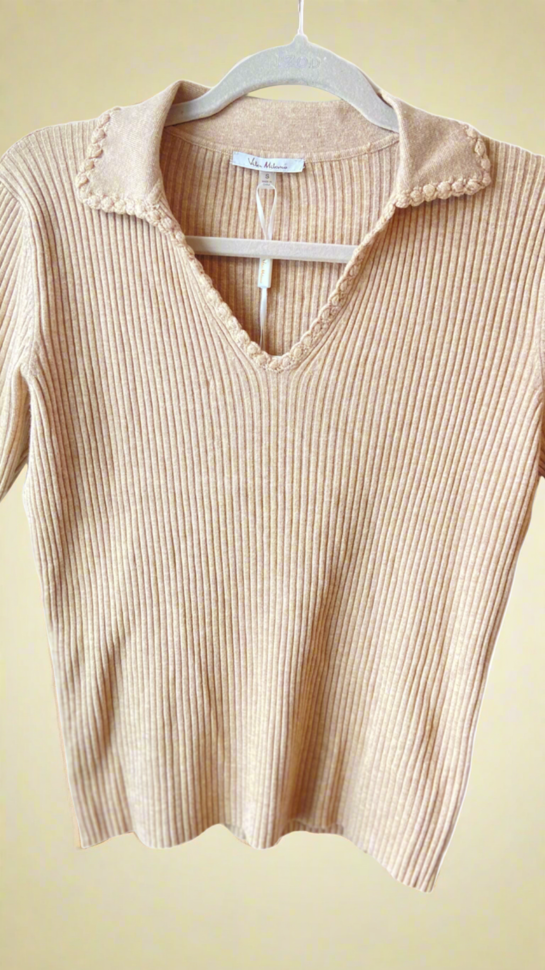 ribbed v-neck  knit