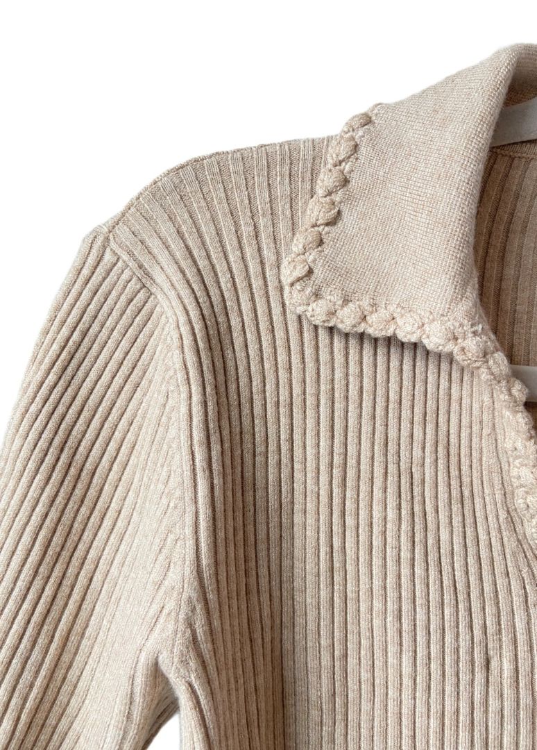 ribbed v-neck  knit