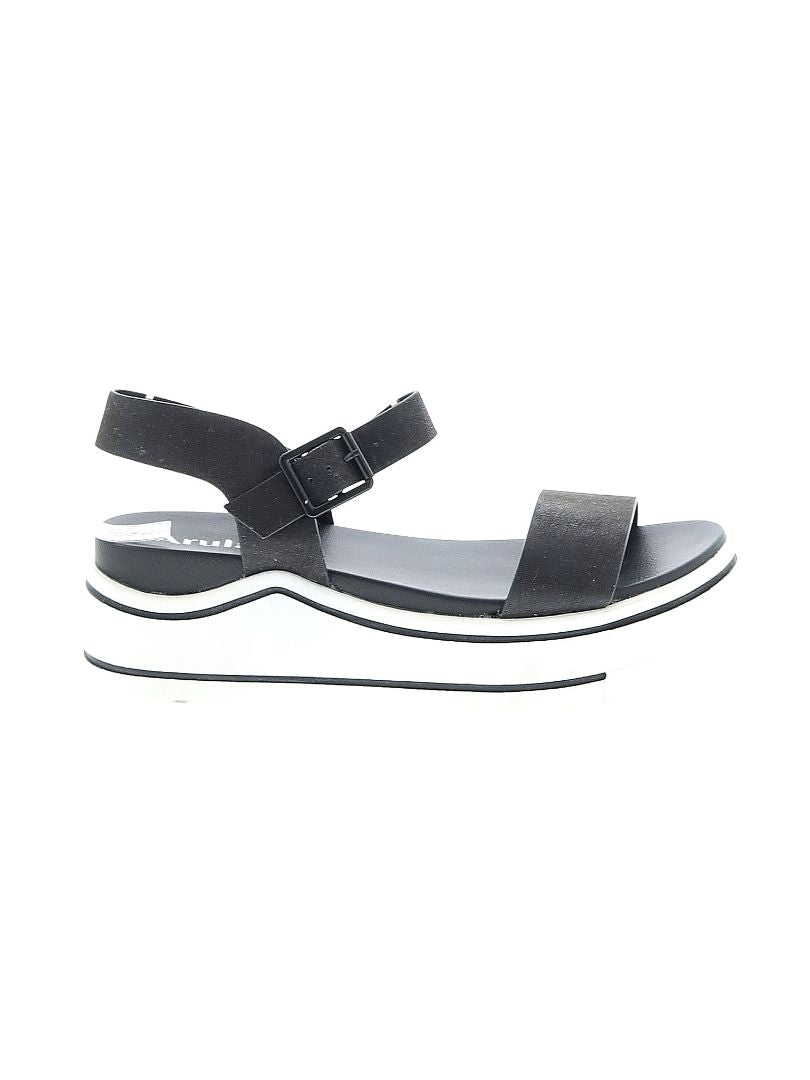 black, white arula platform leather sandals, 6.5/39.5 (May fit a 7)