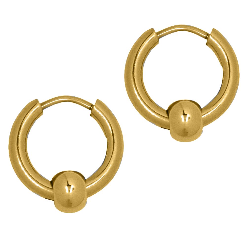 gold/silver  ball detail huggie earrings -, 1cm