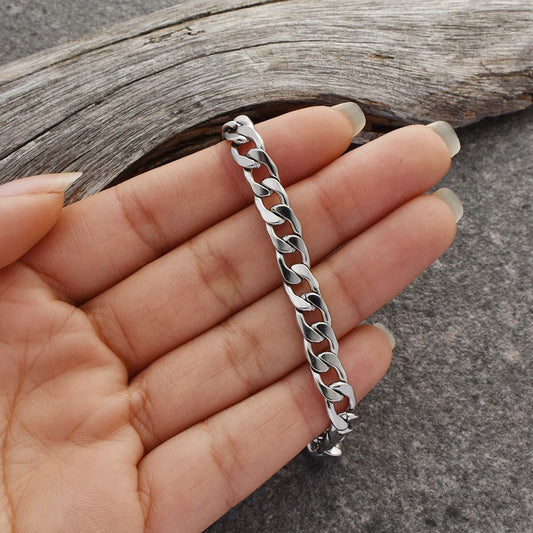 steel  link bracelet, adjustable