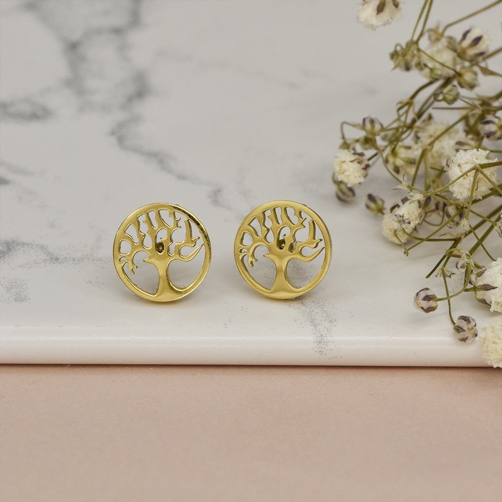 gold  tree of life studs, +-80mm