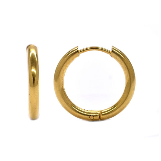gold  mini stainless steel huggies, 1cm