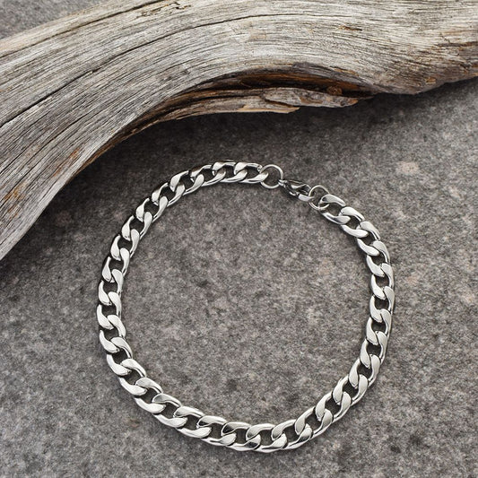 steel  link bracelet, adjustable