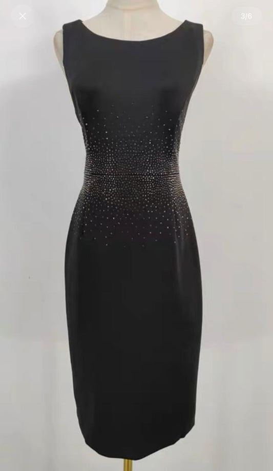 black calvin klein studded fitted dress, 18/42
